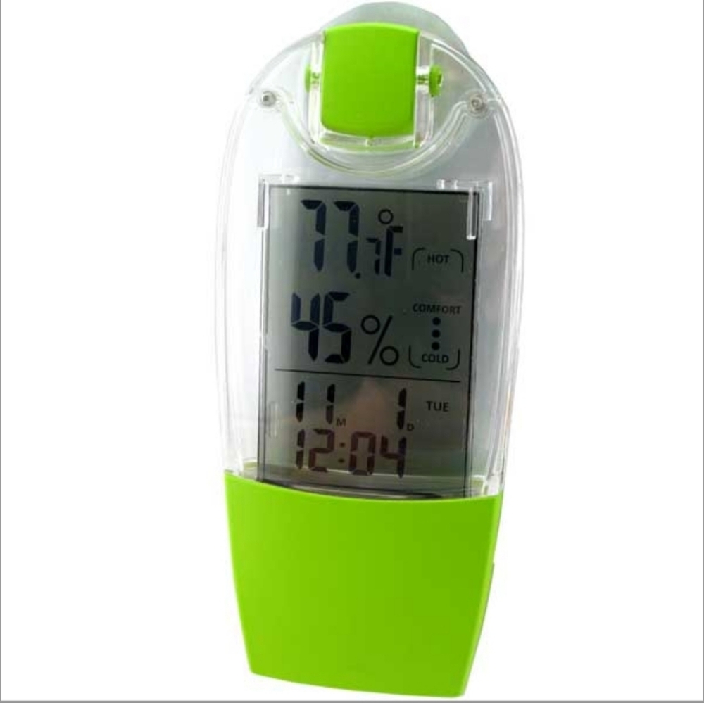 Green Digital Thermometer and Hygrometer